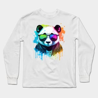 Cute Panda Wearing Sunglasses - Funny Panda Bear Gift Long Sleeve T-Shirt